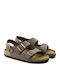 Birkenstock Milano Birkibuc Δερμάτινα Ανδρικά Σανδάλια σε Καφέ Χρώμα