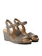 Clarks Lafley Aletha Anatomic Women's Leather Ankle Strap Platforms Gray