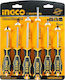 Ingco Set 6 Magnetic Electrician Screwdrivers with 6 Interchangeable Tips