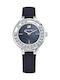 Swarovski Lovely Crystals Mini Watch with Black Leather Strap