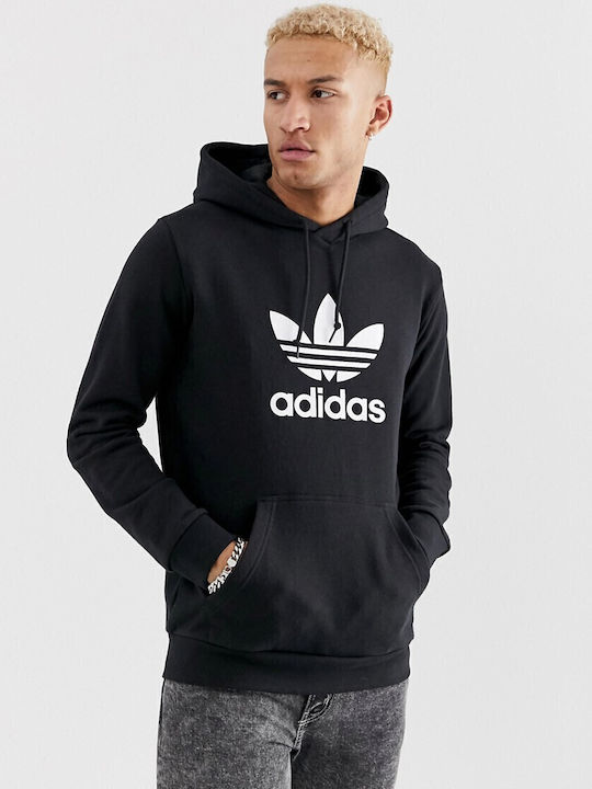 adidas Trefoil Суитшърт с Качулка Черен