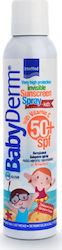 Intermed Αδιάβροχο Παιδικό Αντηλιακό Spray Babyderm για Πρόσωπο & Σώμα SPF50+ 200ml