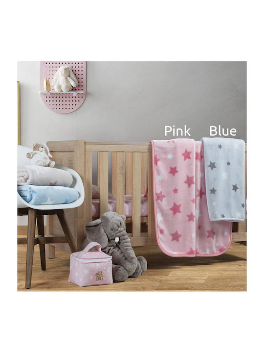 Nef-Nef Homeware Decke Kinderbett Galaxy Samt Blau 100x140cm