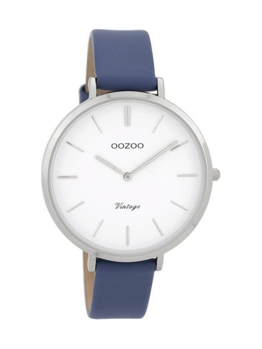 Oozoo Watch Battery with Blue Leather Strap C9389