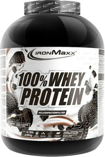 IronMaxx 100% Whey Protein Πρωτεΐνη Ορού Γάλακτος με Γεύση Cookies & Cream 2.35kg
