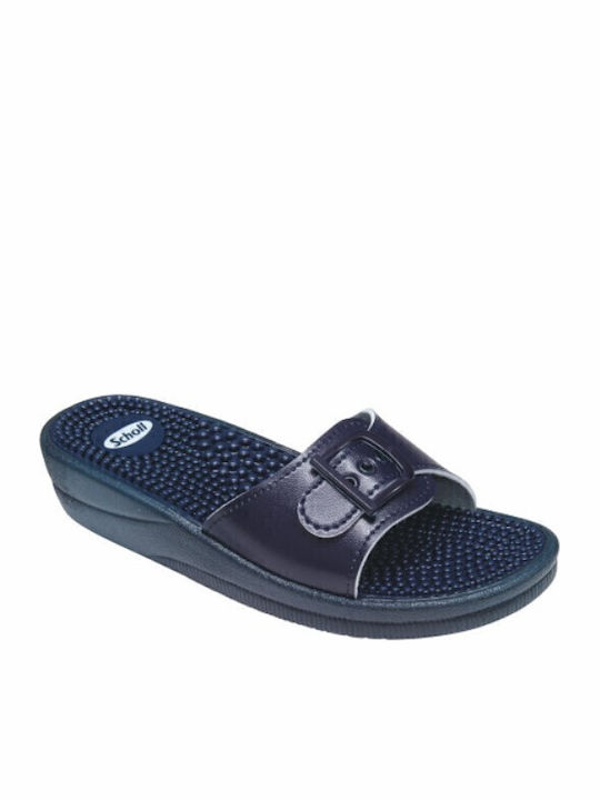 Scholl New Massage Ανατομικά Σανδάλια Navy Μπλε