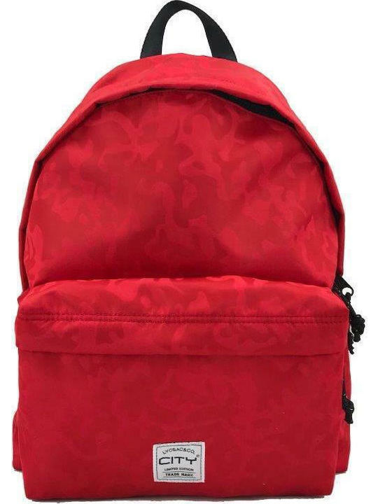 Lyc Sac City The Drop Camo Red Velvet School Bag Backpack Junior High-High School in Red color 24lt