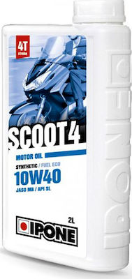 Ipone Scoot 4 Synthetic 10W-40 4-Stroke Motorcycle Motor Oil 2lt