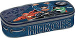 Graffiti Fabric Pencil Case Justice League with 1 Compartment Blue