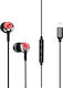 Baseus P02 Lightning In-ear Handsfree with Lightning Connector Black