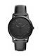Fossil Ceas Baterie cu Negru Curea de piele