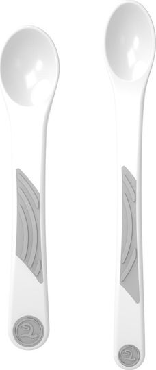Twistshake Set pentru bebeluși cu Linguri Set Linguri Moi de Învățare 2buc 4m+ White din Plastic pentru 4+ luni White 2buc