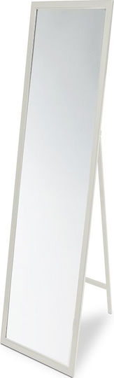 Liberta Schlanker Boden- oder Standspiegel mit Weißem Holzrahmen 146x45cm
