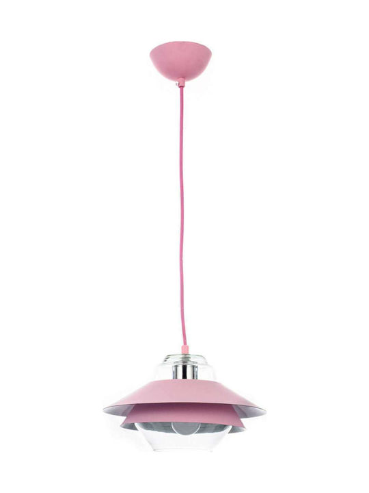 Inlight 4482 Pink Pendant Light Pink Bell with Socket E27 25x25cm