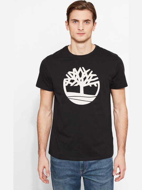 Timberland Kennebec River Tree Ανδρικό T-shirt Μαύρο Με Λογότυπο