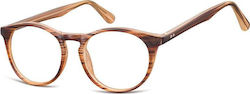 Sunoptic Plastic Eyeglass Frame Brown CP146F