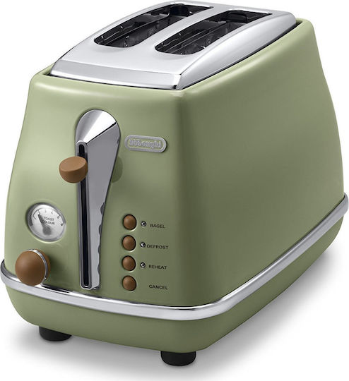 De'Longhi CTOV 2103.GR Toaster 2 Slots 900W Green