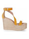 Sante Women's Ankle Strap Platforms Yellow