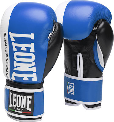 Leone Challenger Synthetic Leather Boxing Competition Gloves Blue