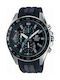 Casio Edifice Αναλογικό/Ψηφιακό Ανδρικό Ρολόι 47mm Χρονογράφος Μπαταρίας με Μαύρο Καουτσούκ Λουράκι