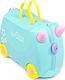 Trunki Una Unicorn Kinder Kabinenkoffer Hart Grün mit 4 Räder Höhe 31cm