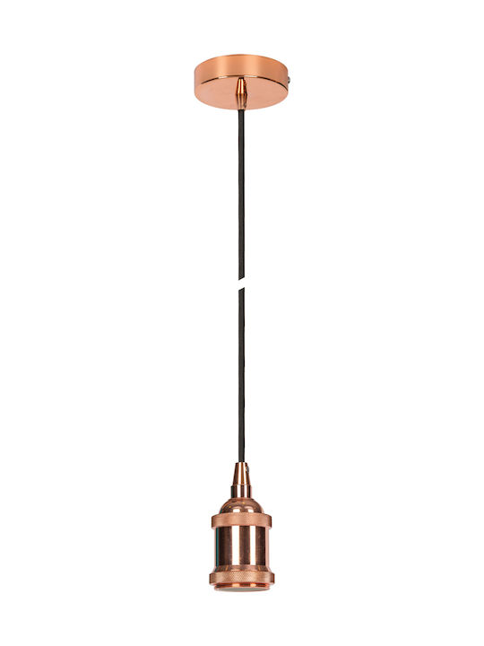 VK Lighting VK/03049/PCOP Pendant Light Suspension for Socket E27 Rose Gold