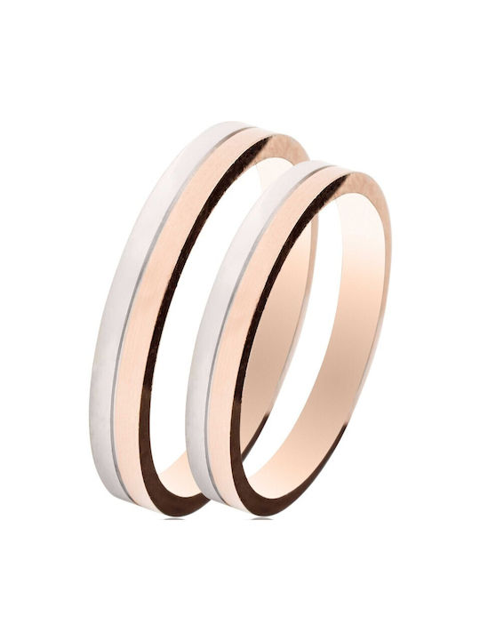 Rose Gold & Weißgold Ring SL26 MASCHIO FEMMINA Slim 9 Karat Ring Größe:41 (Stückpreis)