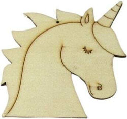 WOODEN UNICORN SET/5 8CM (NATURAL)