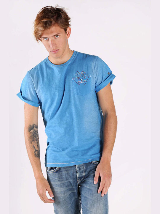 Pepe Jeans Pennent Ανδρικό T-shirt Γαλάζιο Μονόχρωμο