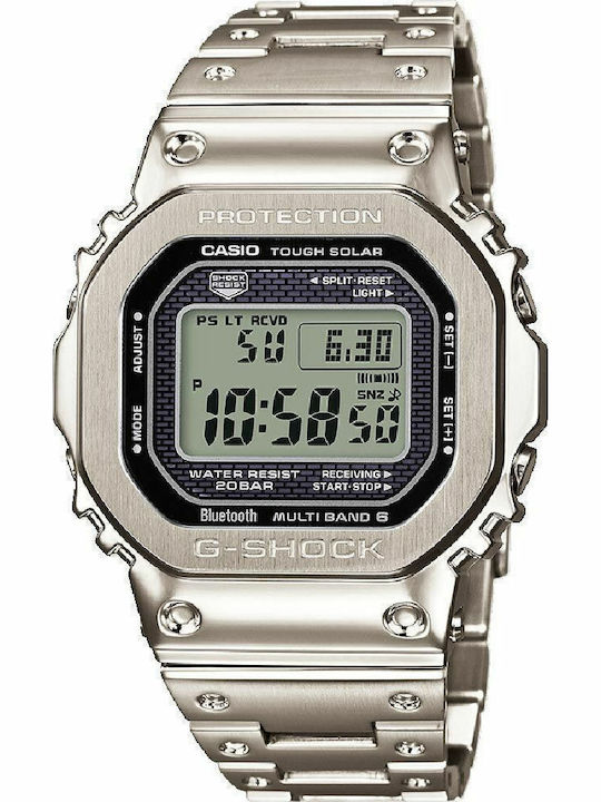 Casio G-Shock Full Metal Ψηφιακό Ανδρικό Ρολόι 43.2mm Solar με Ασημί Μεταλλικό Μπρασελέ