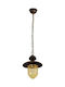 ARlight GA 111 Α-Β Pendant Light Bronze with Socket E27 24x110cm Honey Glass