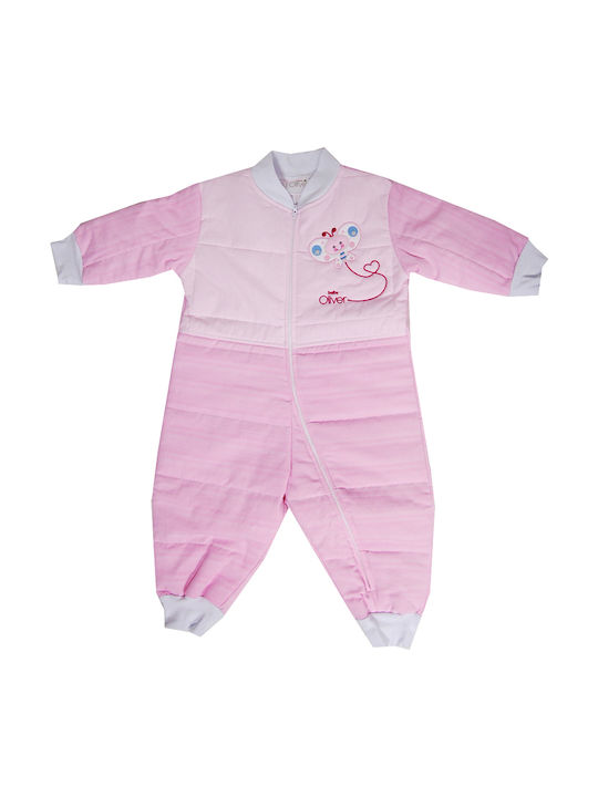 Baby Oliver Winter Sleeping Bag with Feet Pink