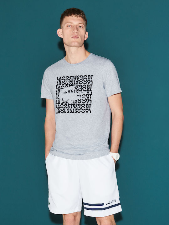 Lacoste Sport Logo Technical Jersey Tennis Herren Sport T-Shirt Kurzarm Gray TH3382-MNC