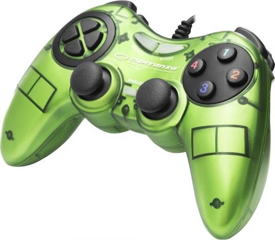 Esperanza Fighter Wired Gamepad for PC Green