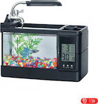 Jeneca TG-03 Aquarium mit einer Kapazität von 1.5Es mit Beleuchtung, Pumpe und 21x10x20cm. Schwarz