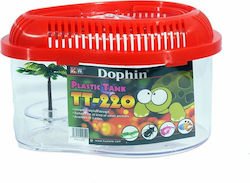 Dophin Fish Aquarium Capacity 1.6lt with 22x12.5cm. Red