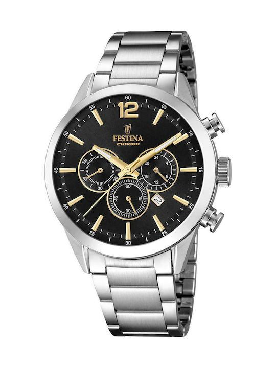 Festina Watch Chronograph Battery with Silver M...