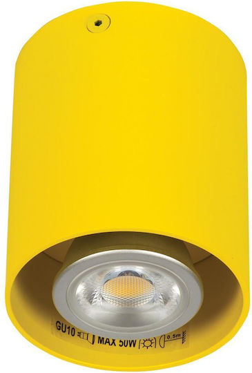 VK Lighting VK/03002/Y Μονό Σποτ με Ντουί GU10 σε Κίτρινο Χρώμα VK Lighting VK/03002/Y Μονό Σποτ με Ντουί GU10 σε Κίτρινο Χρώμα