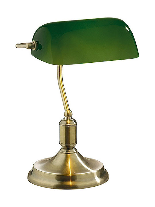 Ideal Lux Lawyer TL1 Office Lamp Banker for Socket E27 in Green Color