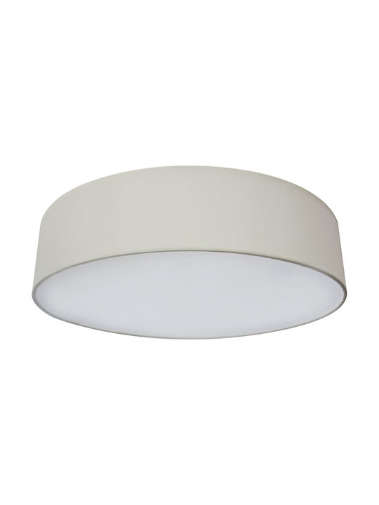 VK Lighting VK/03098CE/W Μοντέρνα Μεταλλική Πλαφονιέρα Οροφής με Ντουί E27 σε Λευκό χρώμα 50cm