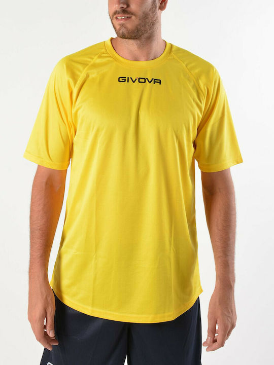 Givova One Ανδρικό Αθλητικό T-shirt Κοντομάνικο Κίτρινο