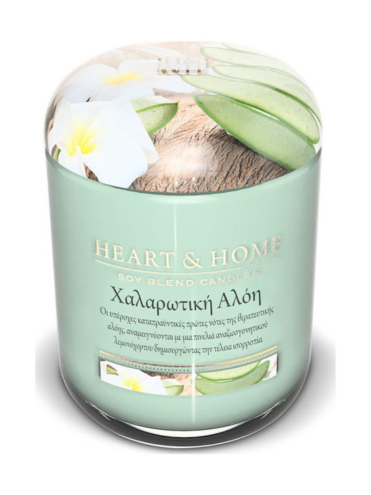 Heart & Home Αρωματικό Κερί Σόγιας σε Βάζο με Άρωμα Χαλαρωτική Αλόη 115gr