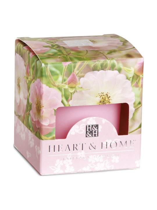 Heart & Home Scented Soy Candle with Scent Wild Rose Pink 52gr 1pcs