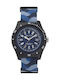 Nautica Watch Battery with Blue Rubber Strap NAPSRF004