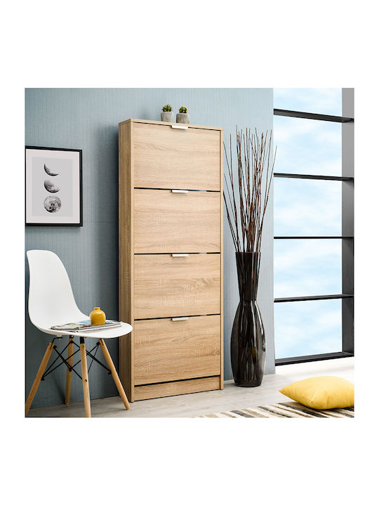 Ξύλινη Παπουτσοθήκη Base 14 με 4 Ράφια Sonoma Μ58xΠ18xΥ155.5cm