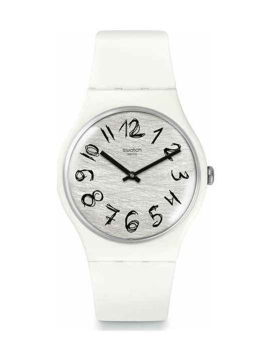 Swatch Gesso Watch with White Rubber Strap