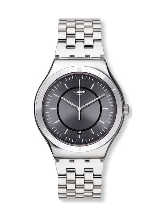 Swatch Stand Alone Watch with Silver Metal Bracelet