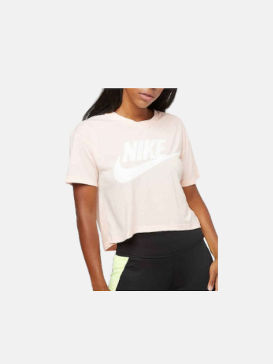 Nike Essential Damen Sport Crop T-Shirt Rosa