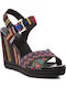 D Janira G Anatomic Women's Leather Ankle Strap Platforms Black