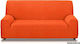 Mc Decor Waves Elastic Cover for Two Seater Sofa Naranja 130εκ. 1pcs MCL.EL.WAVES.DI-PORTOKALI